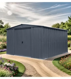 Casetta da giardino habrita "spacemaker apex" in acciaio zincato antracite 313,1x370,2x197,8 cm