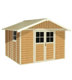 Casetta da giardino in pvc grosfillex "sherwood deco 11" effetto legno 370x407x250 cm - cod. 22911681