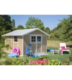 Casetta da giardino in pvc grosfillex "sherwood deco 11" effetto legno 370x407x250 cm - cod. 22911681