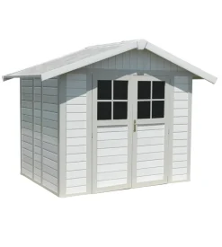 Casetta da giardino in pvc grosfillex "deco 5" bianco e grigio-verde 295x261x236 cm - 22905140