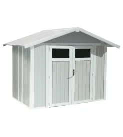 Casetta da giardino in pvc grosfillex "utility 5" grigio-azzurro e bianco 295x261x236 cm - cod. 22805137