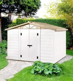 Casetta da giardino in pvc garofalo "tuscany 280" l.309 x p.261 x h.225 cm