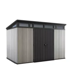 Casetta da giardino keter "artisan 11x7" in duotech colore grigio con porta battente doppia 342x218x226 cm