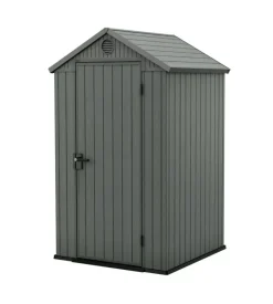Casetta da giardino keter "darwin 4x4" in evotech+ colore verde con porta battente singola 123,8x117x205,1 cm