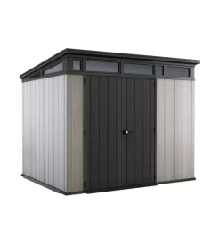 Casetta da giardino keter "artisan 9x7" in duotech colore grigio con porta battente doppia 277x218x226 cm
