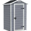 Casetta da giardino keter "manor 4x3" in resina colore grigio con porta battente singola 129x103x196 cm