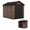 Casetta da giardino keter "newton+ 759/975" in resina marrone doppia opzione montaggio 287x230x246 cm