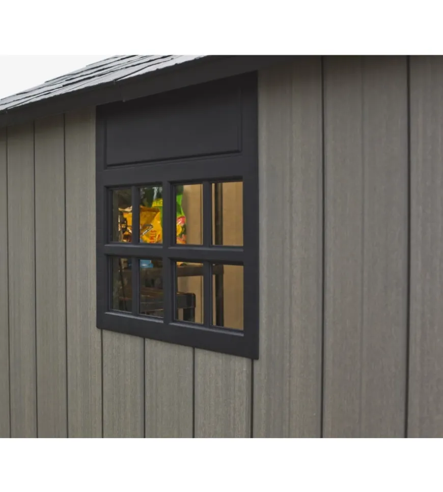 Casetta da giardino keter "oakland 759" in duotech colore grigio con porta battente doppia 229x287x242 cm