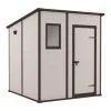 Casetta da giardino keter "manor pent 6x6" in resina colore beige con porta battente singola 183,5x185x200 cm