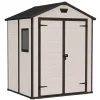 Casetta da giardino keter "manor 6x5" in resina colore beige con porta battente doppia 185x152x226 cm