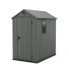 Casetta da giardino keter "darwin 4x6" in evotech+ colore verde con porta battente singola 125,8x184,5x205,1 cm