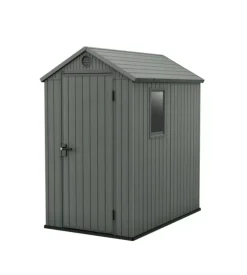 Casetta da giardino keter "darwin 4x6" in evotech+ colore verde con porta battente singola 125,8x184,5x205,1 cm
