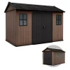 Casetta da giardino keter "newton+ 7511/1175" in resina marrone doppia opzione montaggio 350x230x246 cm
