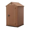 Casetta da giardino keter "darwin 4x4" in evotech+ colore marrone con porta battente singola 123,8x117x205,1 cm