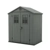 Casetta da giardino keter "darwin 6x4" in evotech+ colore verde con porta battente doppia 190x122x221 cm