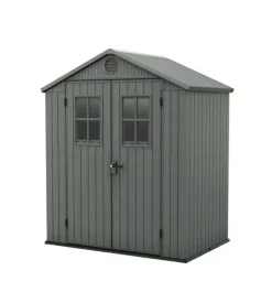 Casetta da giardino keter "darwin 6x4" in evotech+ colore verde con porta battente doppia 190x122x221 cm