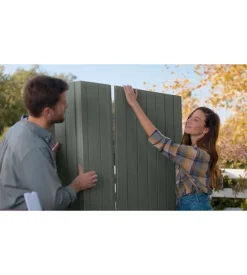 Casetta da giardino keter "darwin 6x4" in evotech+ colore verde con porta battente doppia 190x122x221 cm