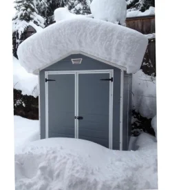 Casetta da giardino keter "manor 6x5" in resina colore grigio con porta battente doppia 185x152x226 cm