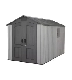 Casetta da giardino lifetime "venezia 3" in resina grigio effetto legno 213x355x228 cm