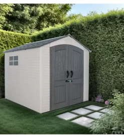 Casetta da giardino lifetime in resina grigio 214x214x227 cm