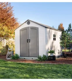 Casetta da giardino lifetime in resina grigio 244x305x244 cm