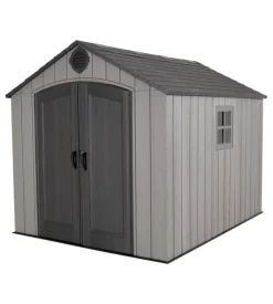 Casetta da giardino lifetime in resina effetto legno grigio 244x305x241 cm