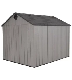 Casetta da giardino lifetime in resina effetto legno grigio 244x305x241 cm