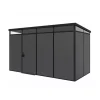 Casetta da giardino prefabbricata in pvc e alluminio artplast "modulare" nero e grigio 4x2 mt