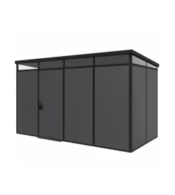 Casetta da giardino prefabbricata in pvc e alluminio artplast "modulare" nero e grigio 4x2 mt