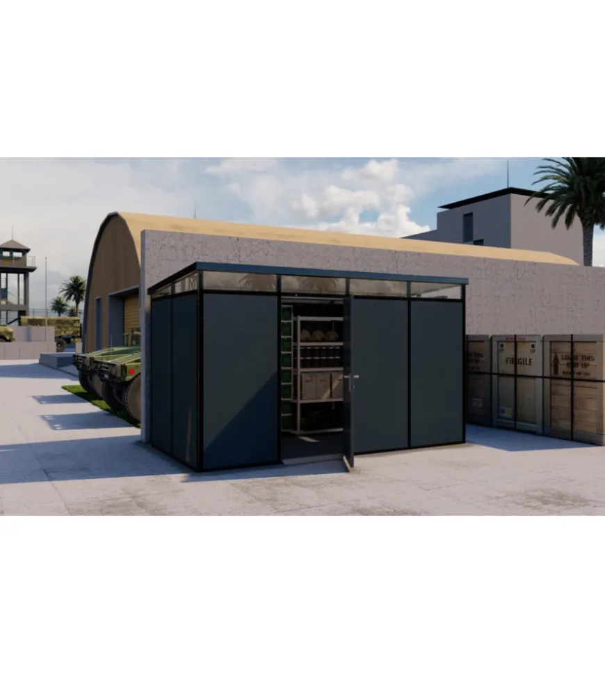 Casetta da giardino prefabbricata in pvc e alluminio artplast "modulare" nero e grigio 4x2 mt