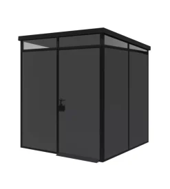 Casetta da giardino prefabbricata in pvc e alluminio artplast "modulare" nero e grigio 2x2 mt