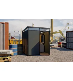 Casetta da giardino prefabbricata in pvc e alluminio artplast "modulare" nero e grigio 2x2 mt