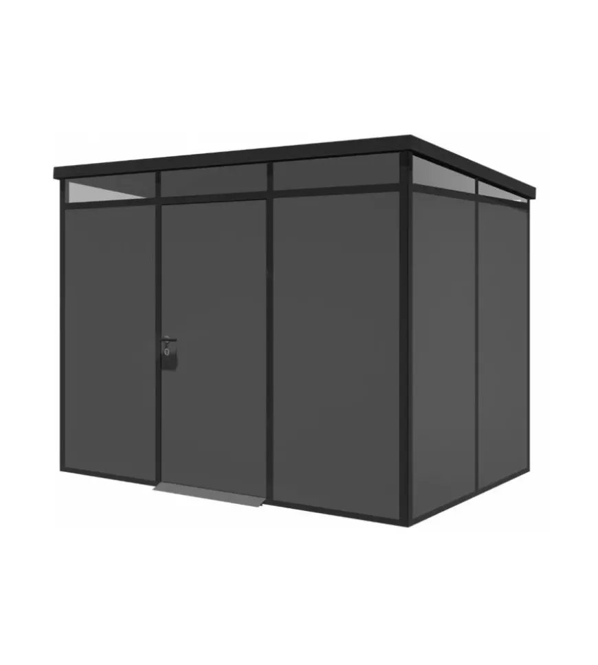 Casetta da giardino prefabbricata in pvc e alluminio artplast "modulare" nero e grigio 3x2 mt