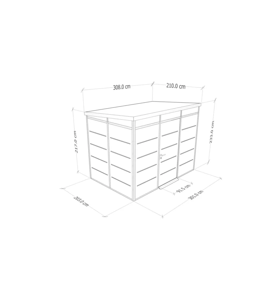 Casetta da giardino prefabbricata in pvc e alluminio artplast "modulare" nero e grigio 3x2 mt