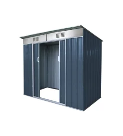 Casetta in lamiera zincata da esterno domus grigio con tetto piatto 173x145x200 cm