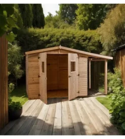 Casetta in legno da giardino habrita "eden" in abete rosso massiccio 370x187x210 cm