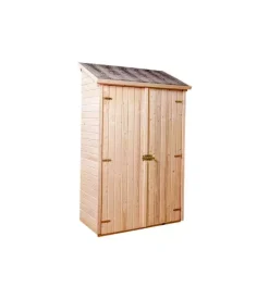 Casetta in legno da giardino habrita "eden" in abete rosso massiccio e 3 ripiani 132x65x206 cm