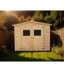 Casetta in legno da giardino habrita "eden" in abete massello 270x267x210 cm