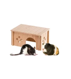 Casetta per porcellini d'india in legno ferplast "sin 4654" 26x17,3x13 cm