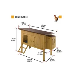 Casetta pollaio per galline in legno 