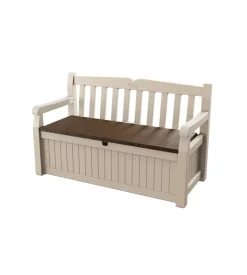 Cassapanca keter "eden storage bench" in resina beige, 140x60x84 cm
