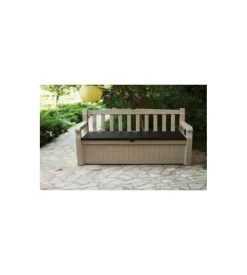Cassapanca keter "eden storage bench" in resina beige, 140x60x84 cm