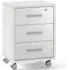 Cassettiera 3 cassetti bianco ossido, 51x71x41 cm