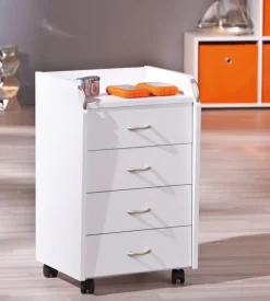 Cassettiera 4 cassetti bianca, 40x36x65 cm