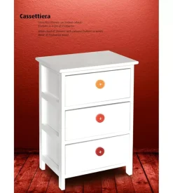 Cassettiera 3 cassetti con bottini in legno armonia 40x29x58 cm