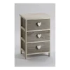 Cassettiera 3 cassetti in legno di paulownia bianca e grigia armonia 40x29x58 cm