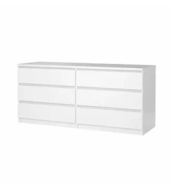 Cassettiera 6 cassetti "naia" bianco lucido 153,8x50x70,1 cm