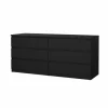 Cassettiera 6 cassetti "naia" nero opaco 153,8x50x70,1 cm