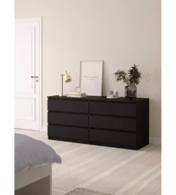 Cassettiera 6 cassetti "naia" nero opaco 153,8x50x70,1 cm