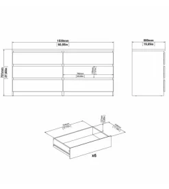 Cassettiera 6 cassetti 